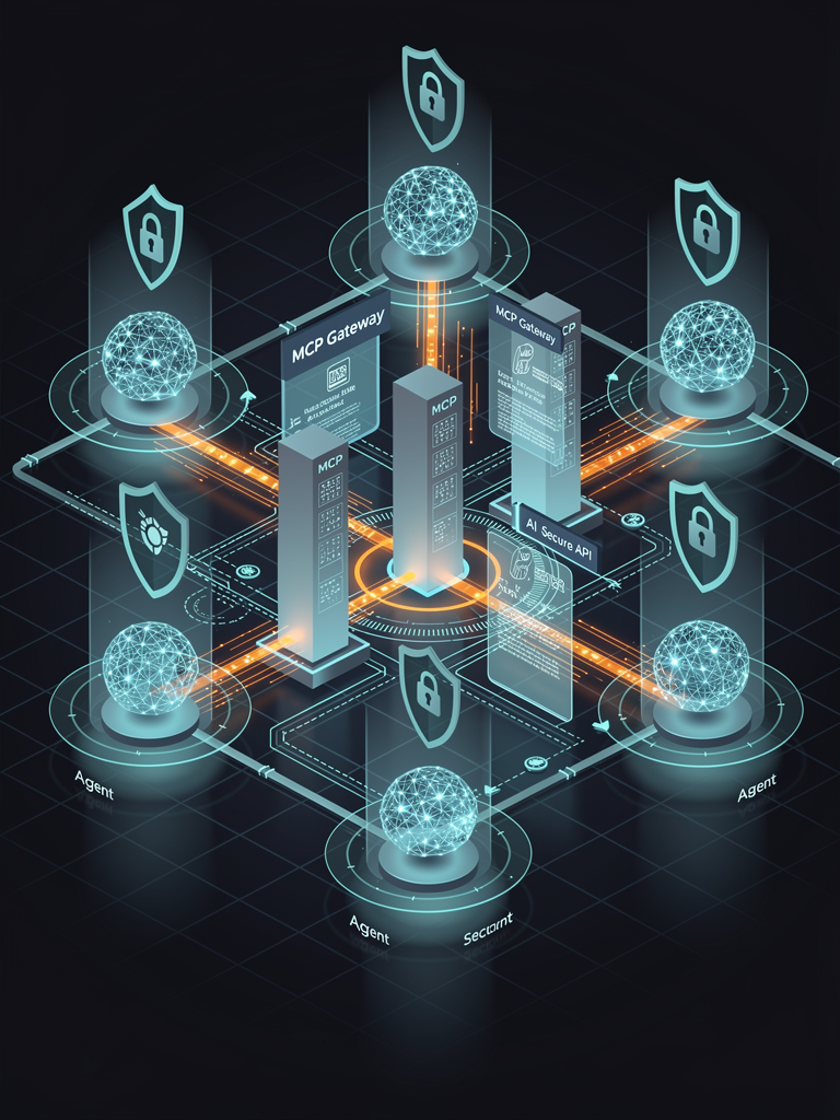 MCP Security lock with AI concept